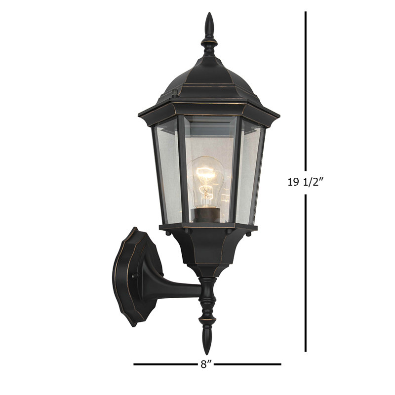 Lanterne murale d'extérieur Linhurst, Noir impérial, H 22 po x l 9,5 po x P 9,5 po, 150