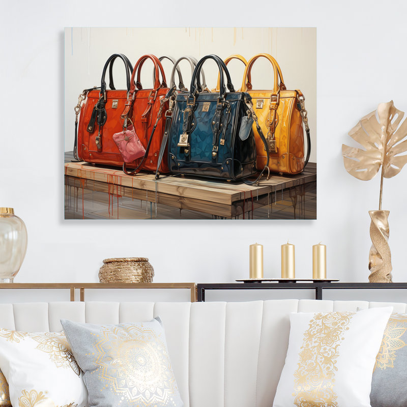 Minimalims Designer Bag Envy III - impression sur métal tendance, H 12 po x l 20 po x P 1 po