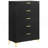 Lexie Black/Gold 5-drawer Rectangular Chest