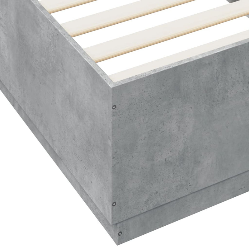 Noar Bed, Concrete gray, European Single (90 x 200cm)