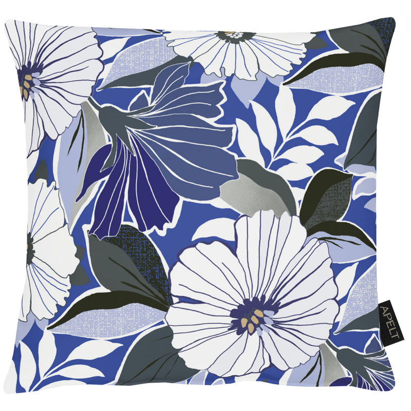 Astrid Floral Square Cushion, Blue, 39cm H x 39cm W x 5cm D