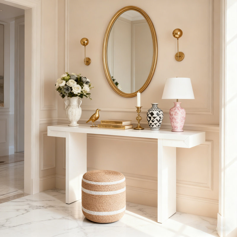 Console avec pieds réglables, Blanc