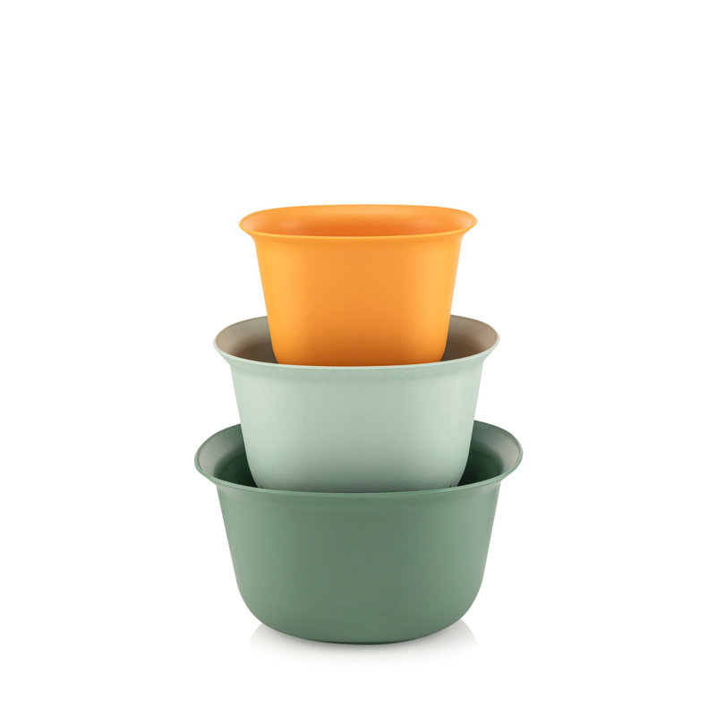 Ensemble de bols 3 pièces durables, plastique sans BPA, tailles: 7,1 x 7,1 x 4,7 po (1,9 pte), 8,7 x 8,7 x 5,1 po (3,2 pte), 9,8 x 9,8 x 6,3 po (4,3 pte) | Lavable au lave-vaisselle, idéal pour la préparation et le rangement des aliments, conception légère et robuste