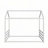 Montessori Style Metal Floor Bed Frame, House Shaped Bed with Guardrails, No Slats-74143706-74143707