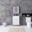 22 po Meuble-lavabo autoportant blanc avec plateau en céramique blanche non assemblé