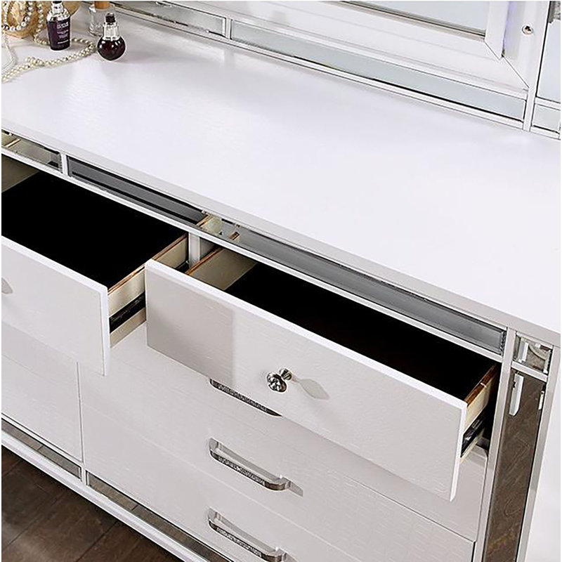 Commode double 9 tiroirs avec miroir Emmee