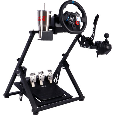 Anman Racing Wheel Stand, Adjustable Foldable Steering Wheel Stand Pedals Not Included