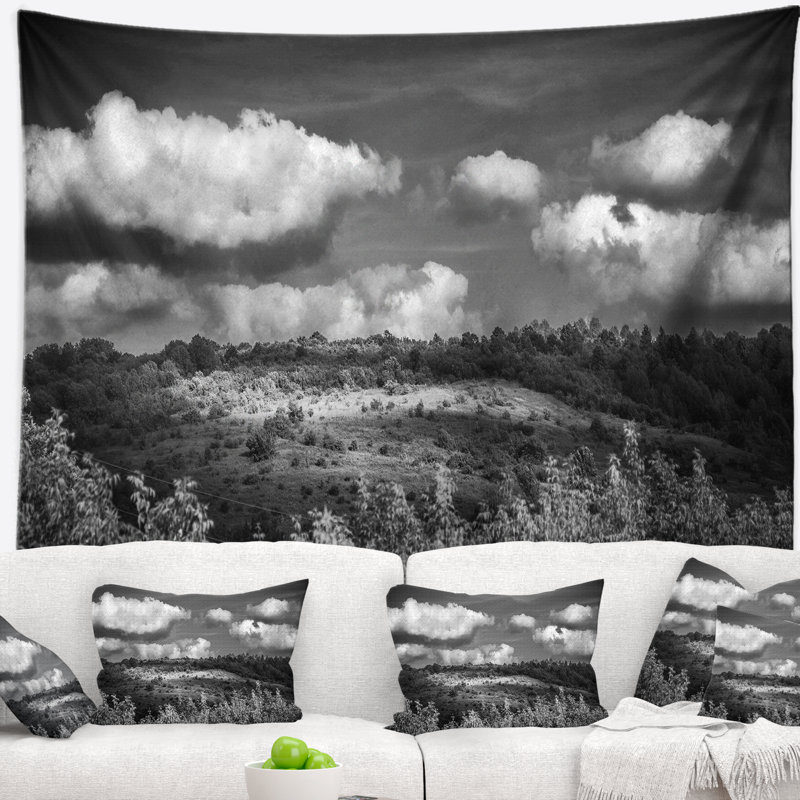 Tapisserie sky green hills under cloudy, H 50 po x l 60 po