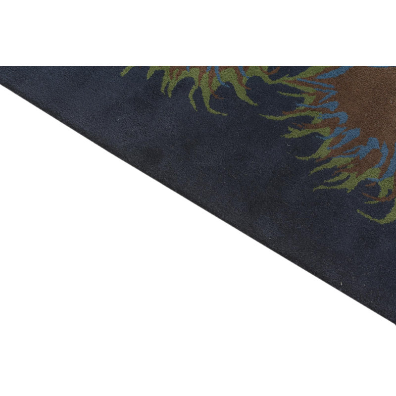 Tapis carré bleu marine Navin