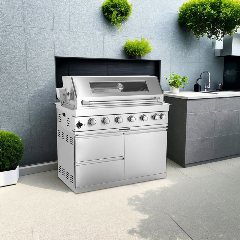 Six Burners Grill, Stainless Steel