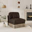 Canapé sans accoudoirs en chenille léopard avec 1 coussin - noir brun-1311872242