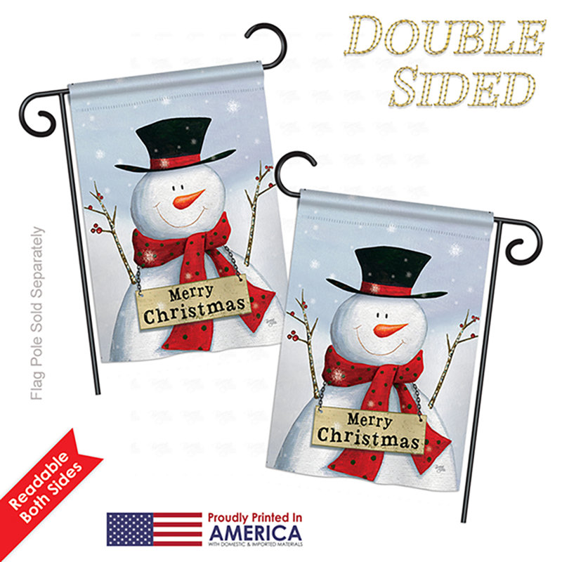 Double Sided 18.5'' H x 13'' W Christmas Garden Flag, Polyester, Blue