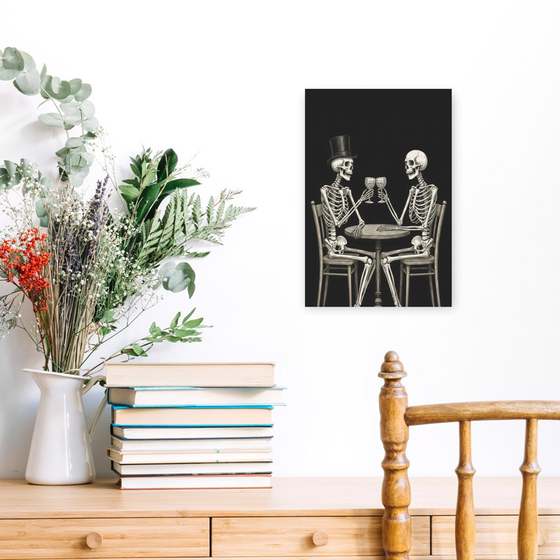 Art mural gothique élégant Skeletons, H 18 po x l 12 po