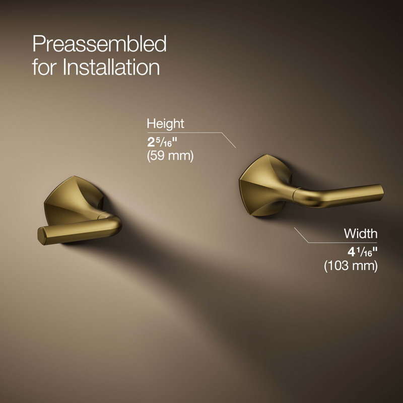 Occasion Wall-Mount Bathroom Sink Faucet Lever Handle Trim, Brushed Brass