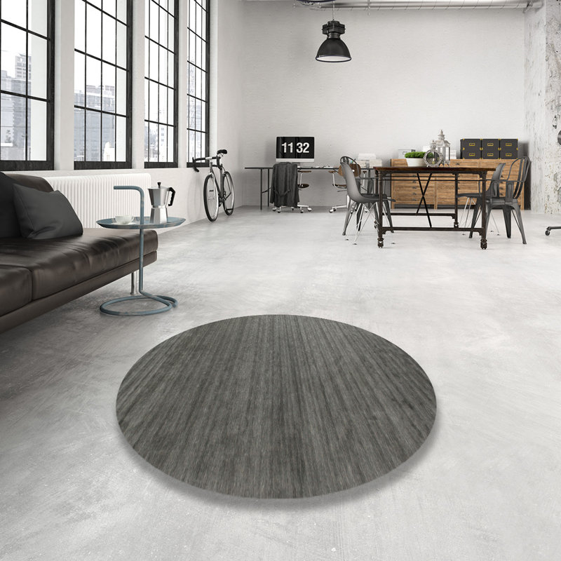 Tapis gris foncé Antonipillai, Rond 6 pi