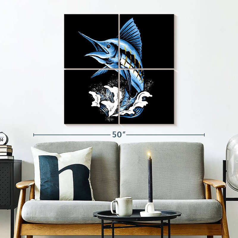 Brampt Jumping Marlin Fish, 32" H x 32" W