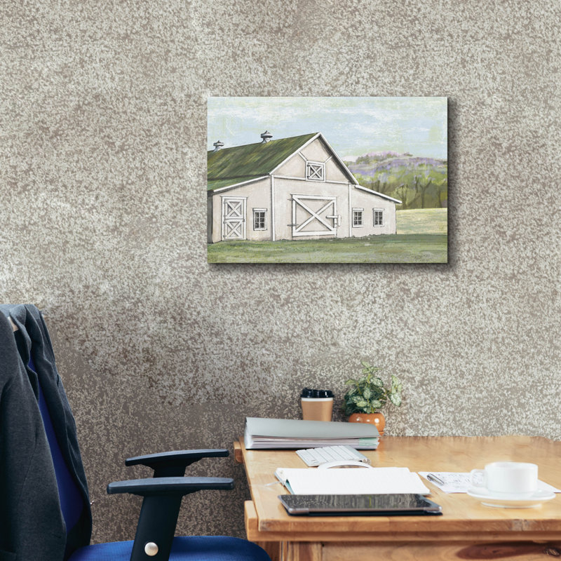 Toile épique Graffiti «Field Barn In Spring» par Art Licensing Studio, 24 po x 20 po, H 20 po x l 24 po x P 0,75 po