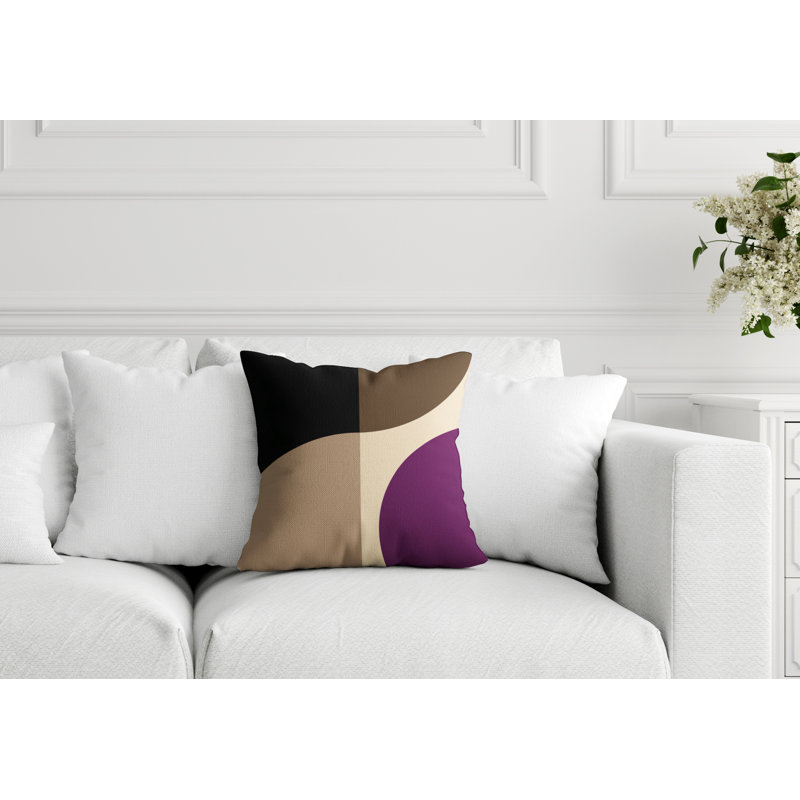 Coussin intérieur / extérieur en polyester filé Yesna, 15 po x 15 po, Mauve
