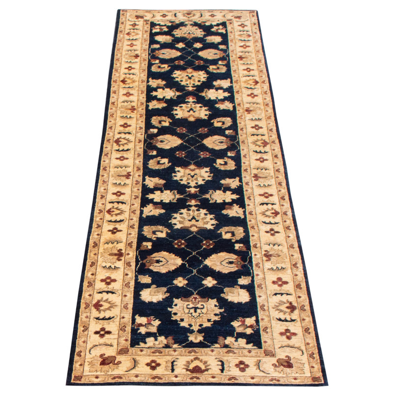 Tapis bleu foncé Chobi Finest 2 pi 8 po x 9 pi 10 po