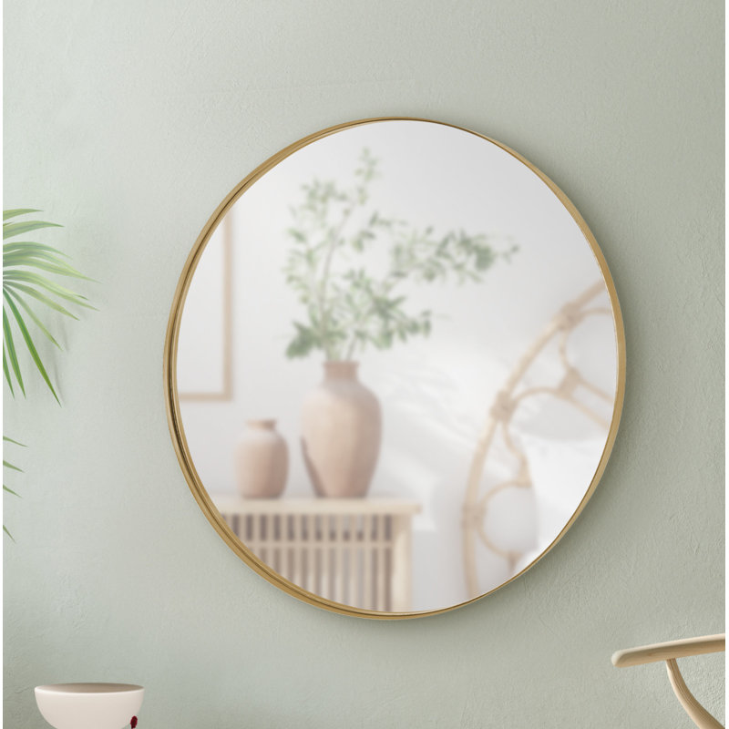 Iker Metal Flat Mirror, 22.5" x 22.5", Gold
