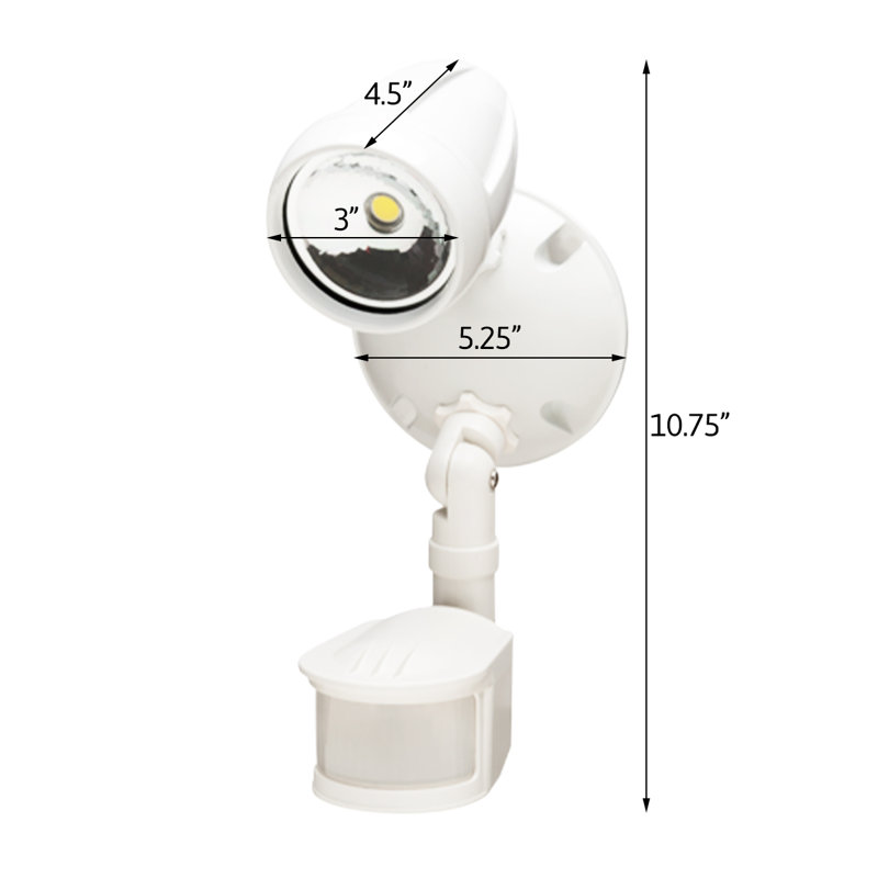 Kimimela 1 - Head LED Hardwired Outdoor Security Outdoor Security Flood Light with Motion Sensor and Timer