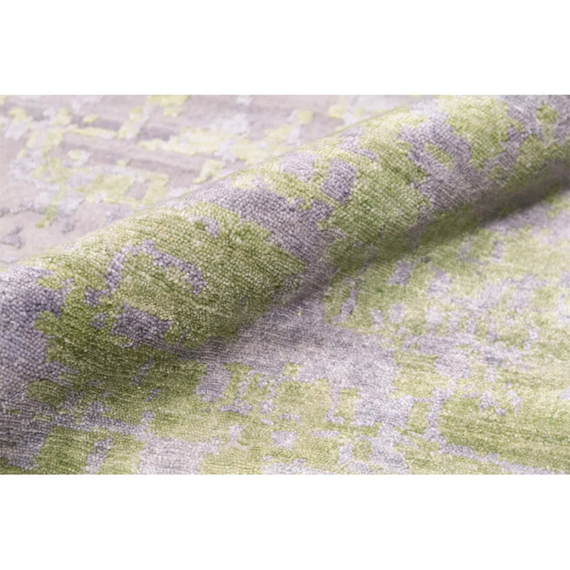 Tapis naturel et vert noué à la main de haute qualité