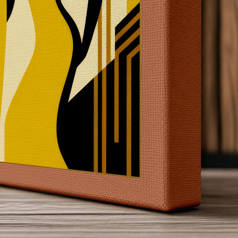 Three Ascending Figures Art Deco - Wrapped Canvas, 18x12 - 45.7 x 30.5 cm, Terracotta Border