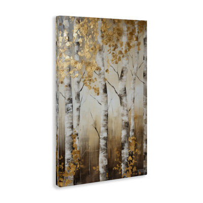 Fall Foliage Birch Canvas Wall Art by Roozbeh Bahramali
