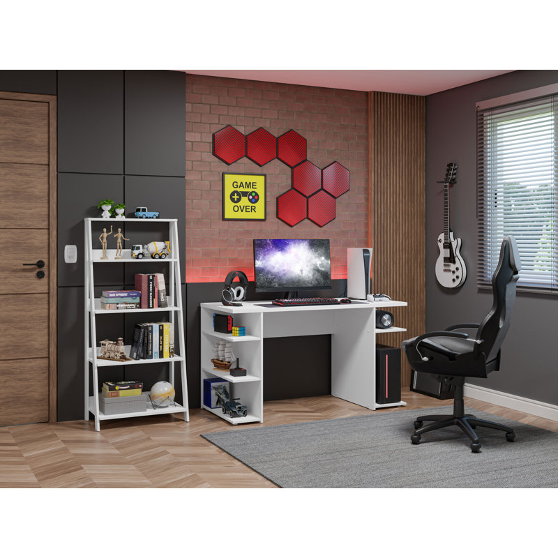 Bibliothèque sur pieds Latitude Run® Gamer, Blanc