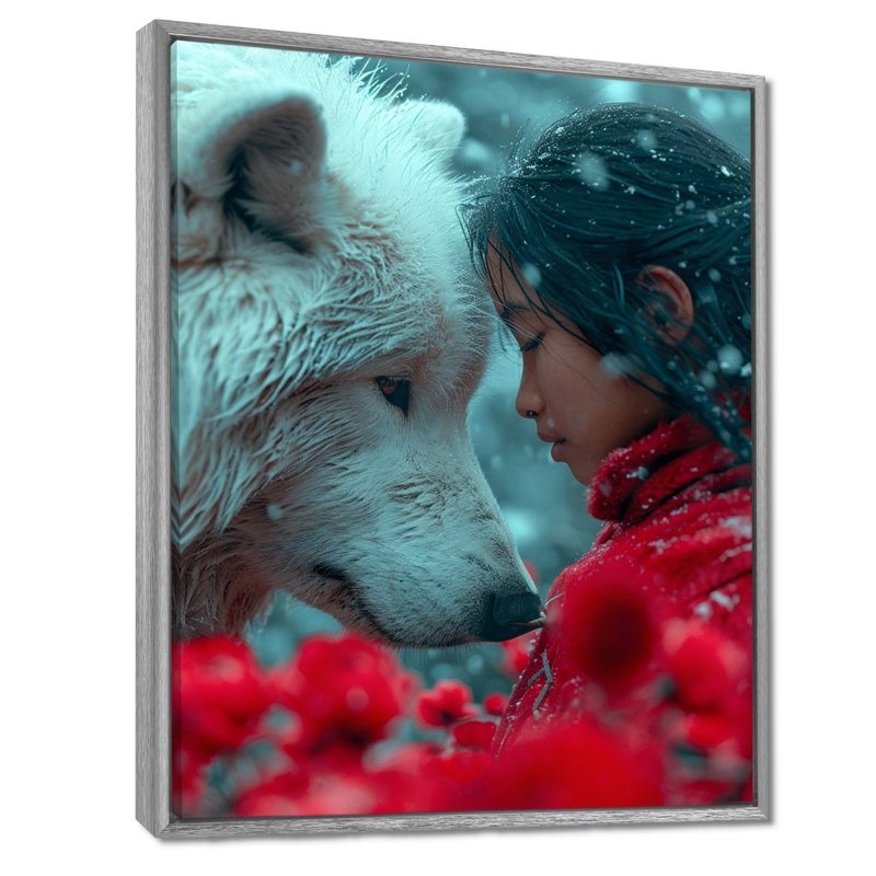 Mystical Bond, Toile argentée avec cadre flottant, H 32 po x l 24 po x P 1 po