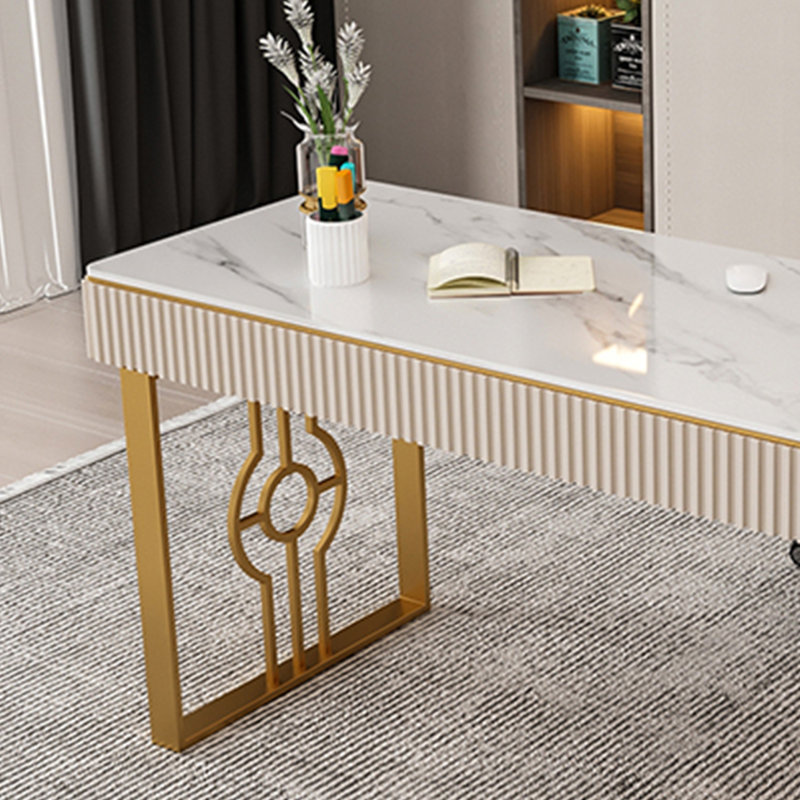 Bureau élégant de style français, H 29,52 po x l 62,99 po x P 23,62 po