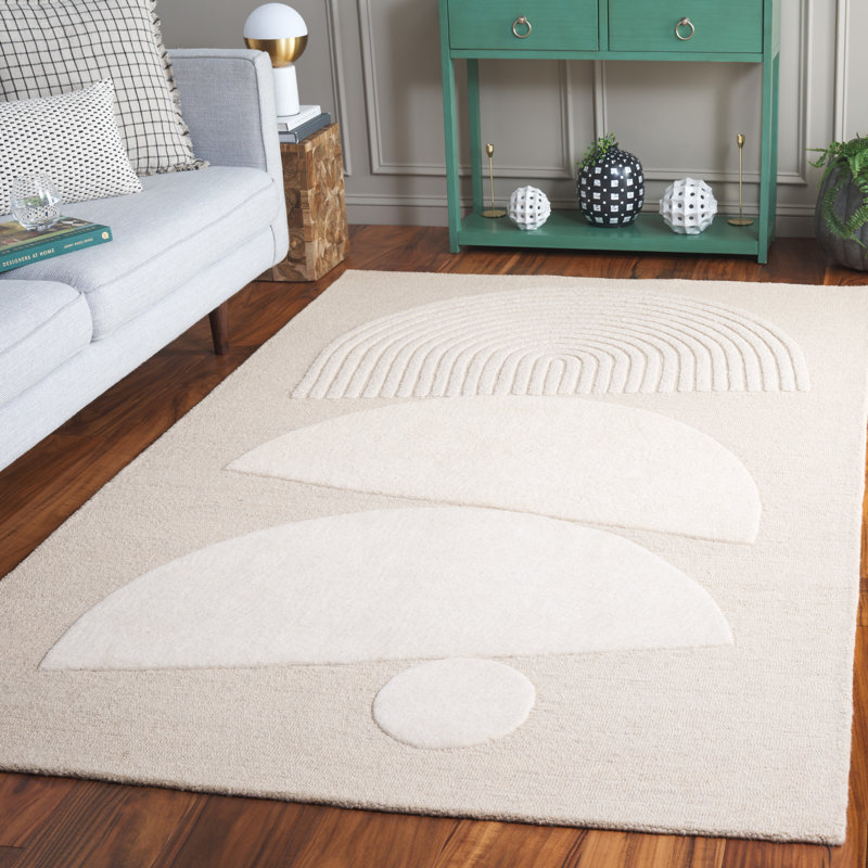 Latoyer Ebony Hand Tufted Wool Pile Rug, Rectangle 5' x 8'