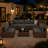 Outdoor 7-Piece Modular Rattan Patio Conversation Set with Cushions - Brown/Dark Gray-106406761