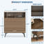 Armoire de rangement cannelée, buffet Buffet avec rangement et tablettes réglables pour le salon, la cuisine, le vestibule-56045918