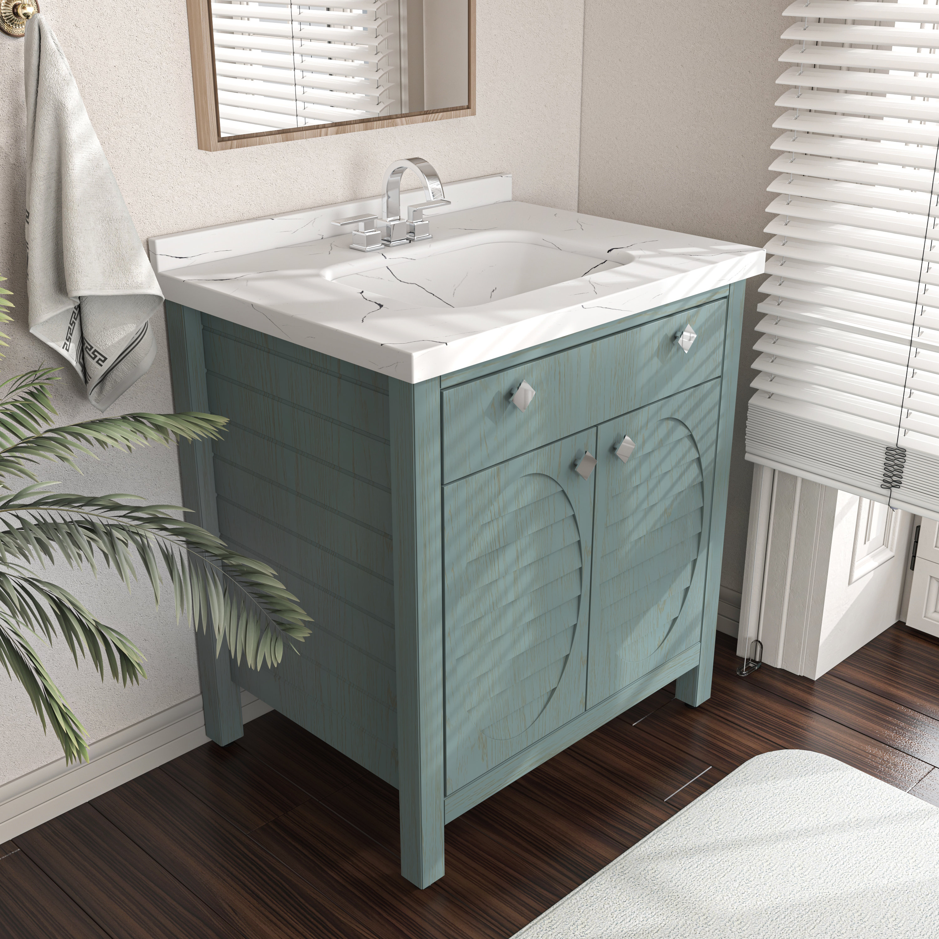 Wildon Home® Eilean 31'' Single Bathroom Vanity with Engineered Marble ...