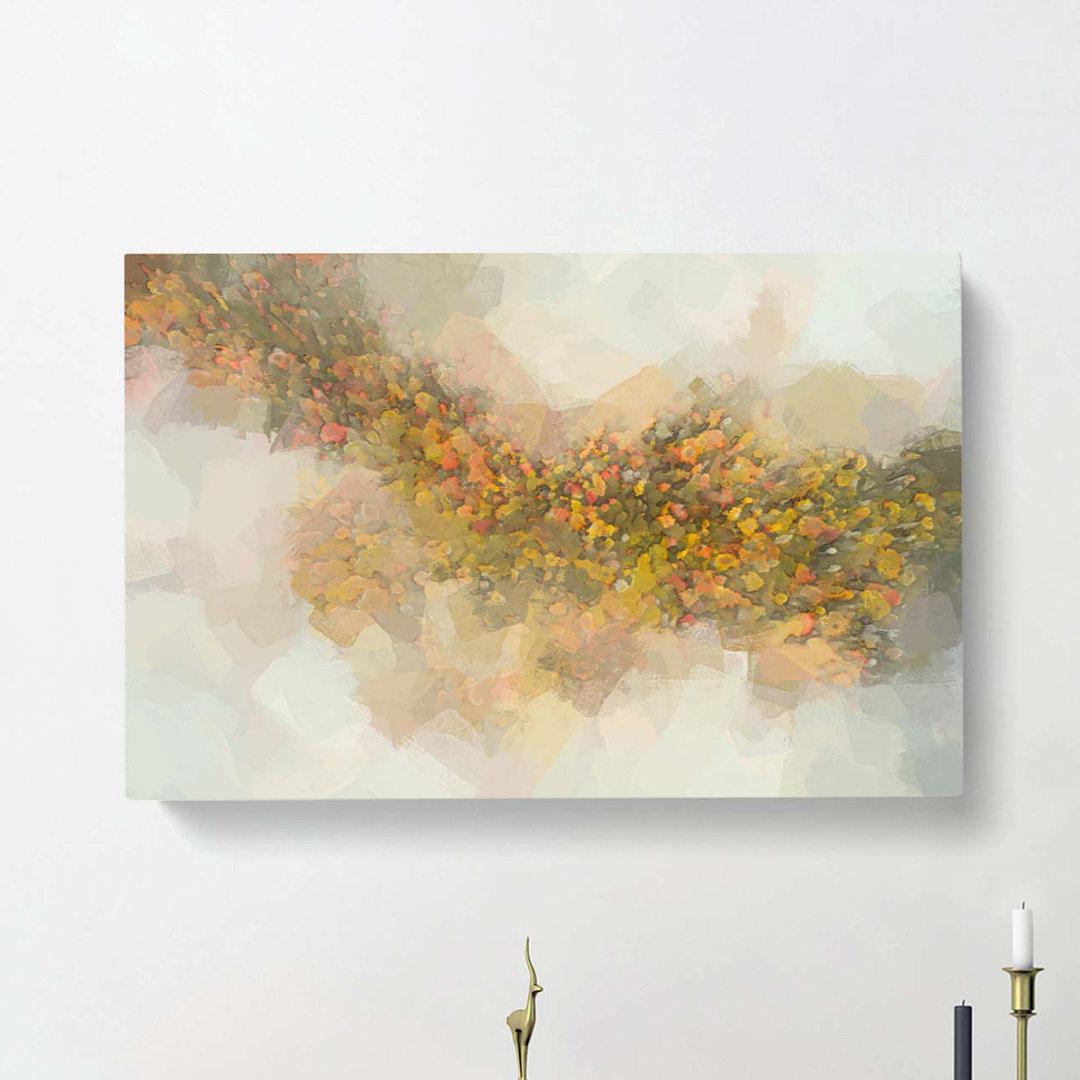 Mist Over The Forest In Abstract - Wrapped Canvas
