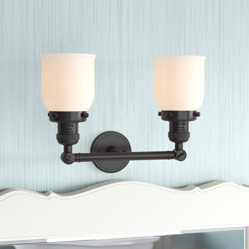 ClipperCove 2 - Light Dimmable Vanity Light, Oil Rubbed Bronze, 6 Watt Vinage LED Bulb, Matte White Cased