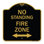 Signe de la série Designer de Signmission - Pas debout, zone de feu avec flèche bidirectionnelle | Enseigne architecturale noire et dorée en aluminium de gros calibre 18 po x 24 po | Protégez votre entreprise | Fabriqué aux États-Unis