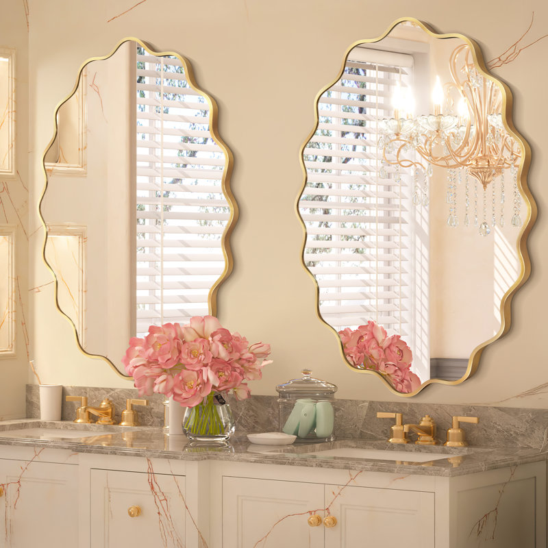 Wall Mirror, 36" x 24", Gold