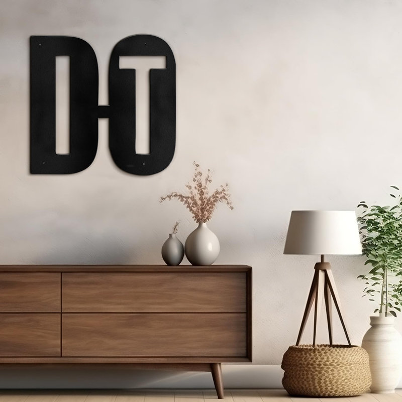 Décoration murale en métal, Noir, H 16 po x l 16 po x P 0,05 po