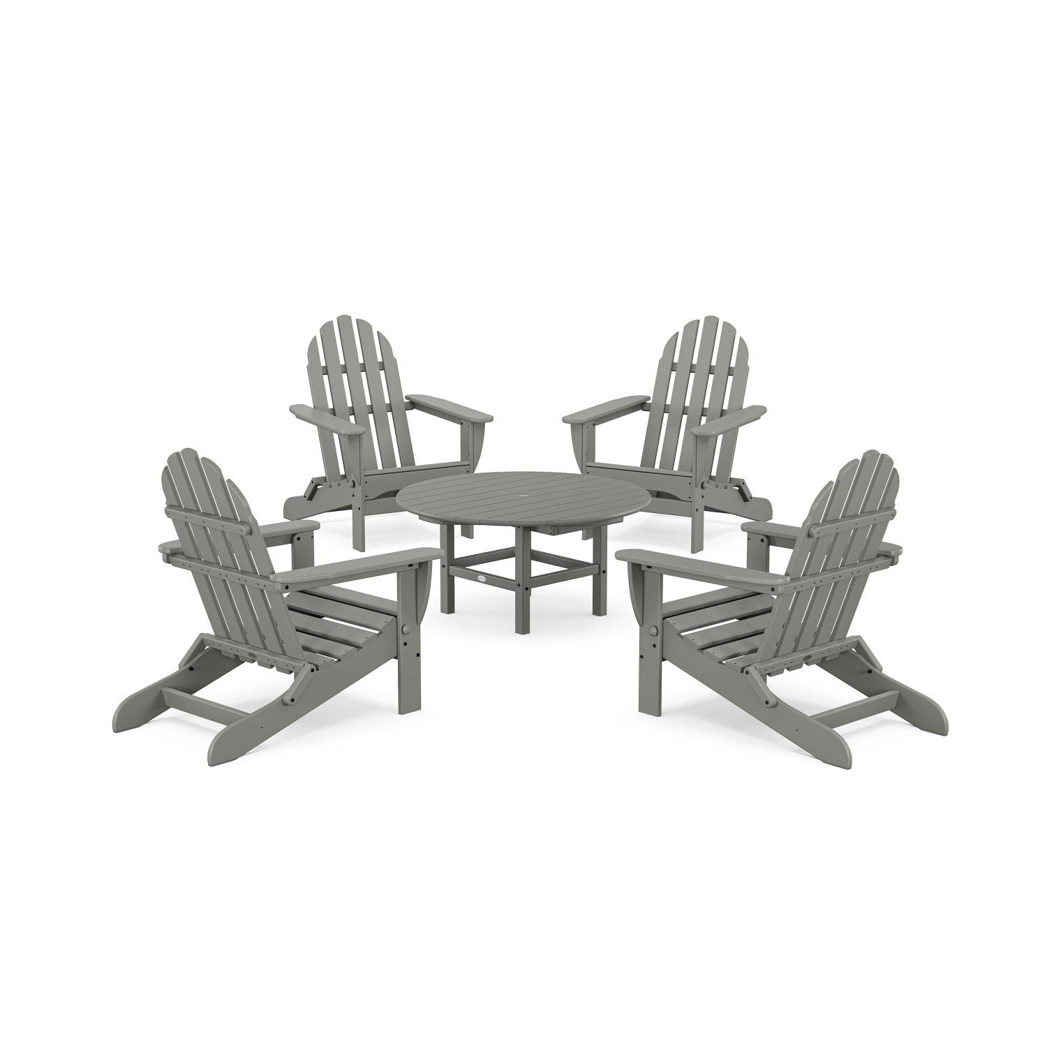 POLYWOOD® Classic Adirondack 4-Person Patio Seating Group, Slate Gray