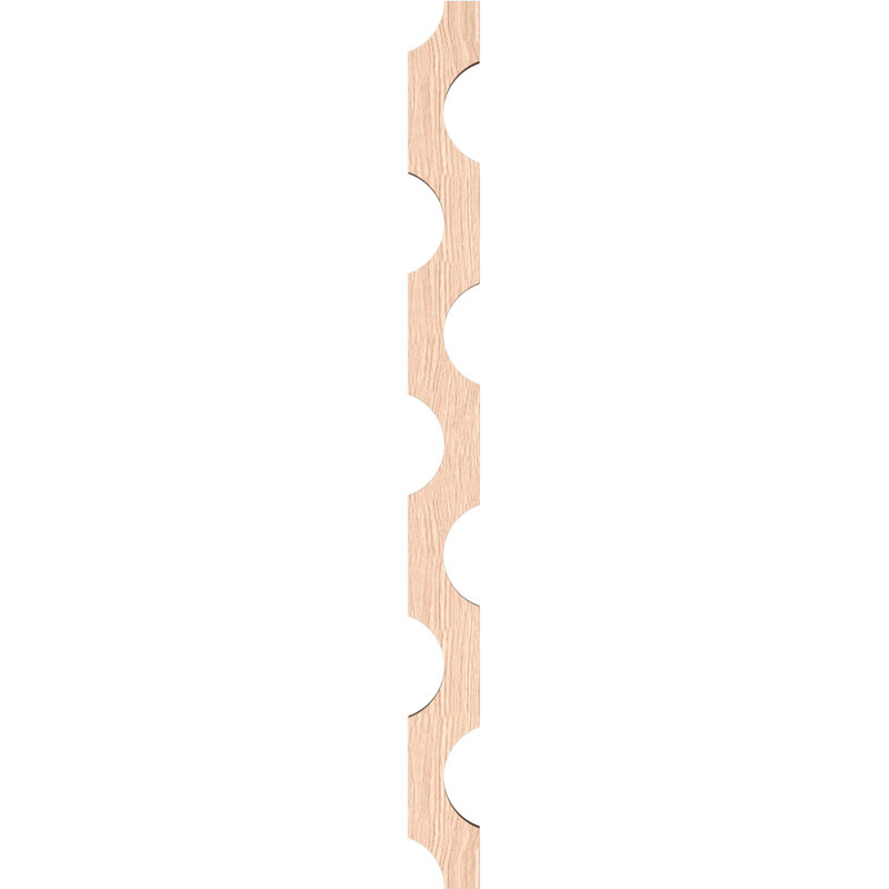 Ensemble de panneau mural décoratif à lattes réglables en bois Pomeroy, H 47 po x l 3,87 po x P 0,37 po, Chêne rouge