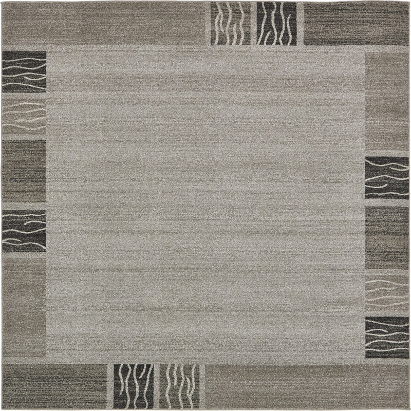 Tapis gris clair Saho, Carré 7 pi 10 po x 7 pi 10 po