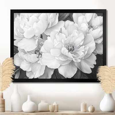 Pivoines en gris classique II - pivoines, art mural pour le salon