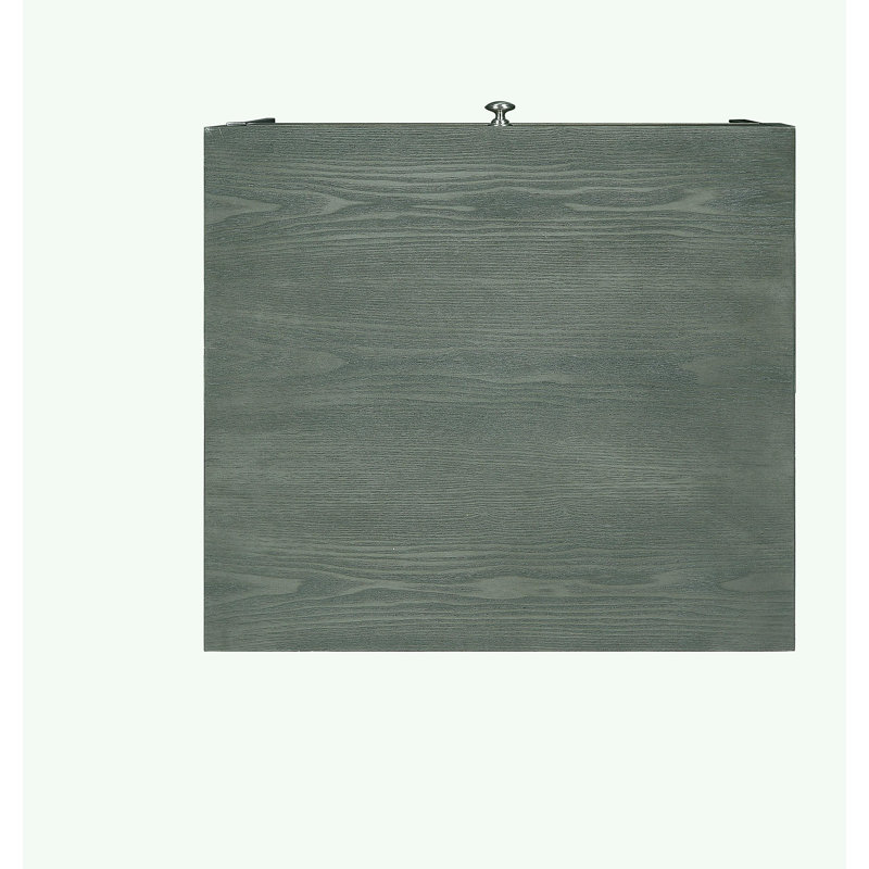 Grey oak and chrome surface edge table