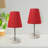 Amandev Simple Designs Sand Nickel Mini Basic Table Lamp with Tapered Fabric Shade-727904194