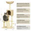 Tour pour arbre à chat à niveaux multiples 45 po pour chat - Condo beige avec poteaux à griffer en sisal, rampe et lit moelleux