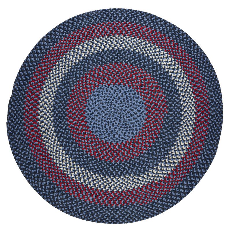 Tapis géométrique tressé à la main Charlise, Rond 8 pi