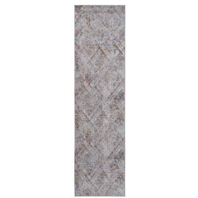NAAR PAYAS Collection 2X8 Beige / Geometric Runner Rug