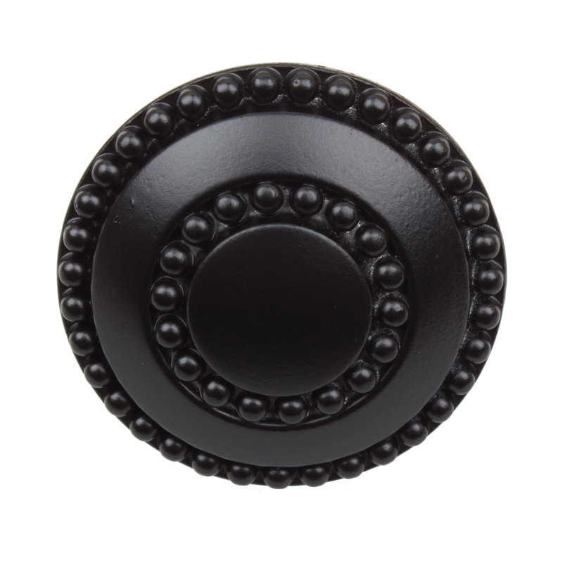 1 3/8" Diameter Round Knob, Matte Black